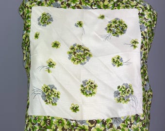 NOS 1940s 50s Vintage Silk Scarf Rockabilly Pinup / Lightweight Silk neck Scarf Film Noir