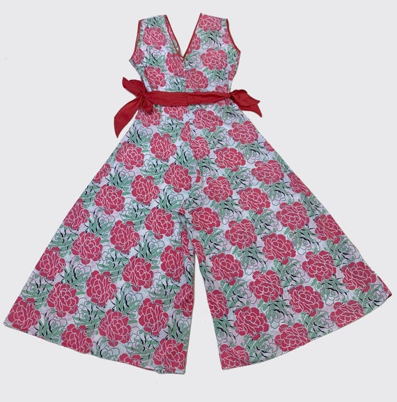 1930s Wide Leg Beach pajamas / 1920s Overalls / 3… - image 4