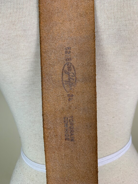 1950s Gray Leather Cinch Belt - image 6