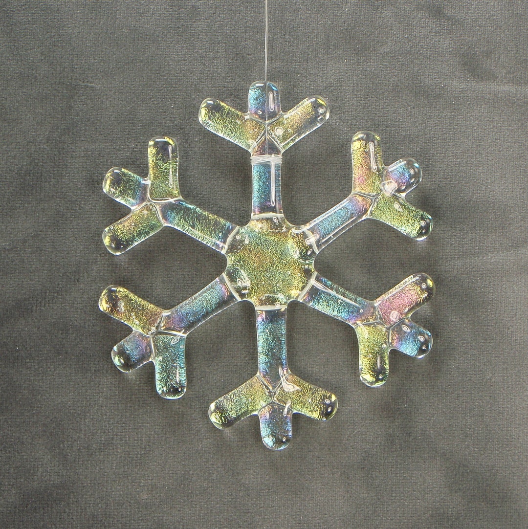 Fused Glass Snowflake Ornament Etsy
