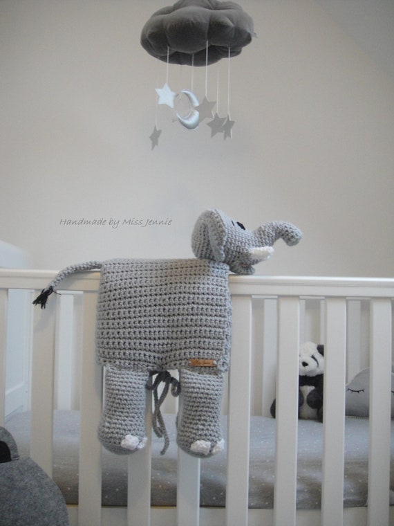 Grey elephant security blanket top