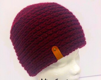 Crochet Hat, Womens Beanie, Burgundy Hat, Womens Fashion hat