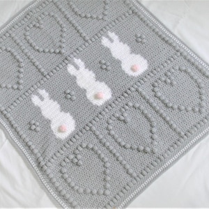 CROCHET PATTERN, Digital blanket pattern, Baby Blanket pattern, Bunny blanket pattern