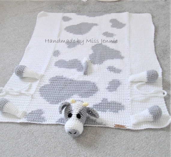 Crochet Baby Blanket Cuddle and Play Cow Blanket Car Seat Blanket Play Mat Security Blanket 2 in 1 Cuddle play Blanket. Etsy Canada