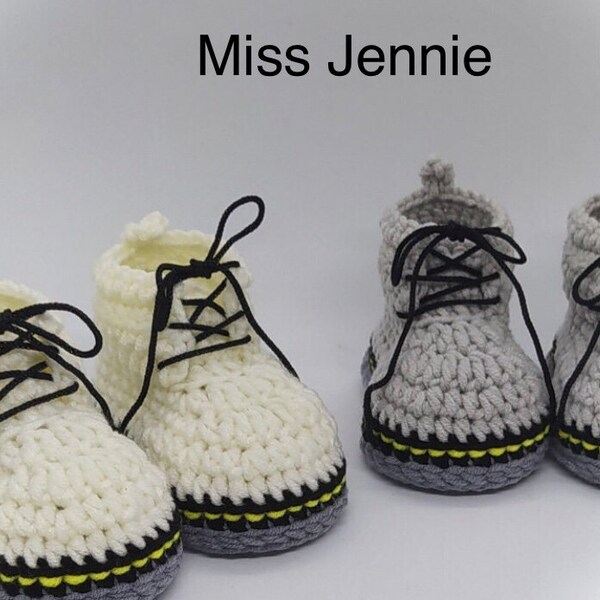 DM style baby booties, Crochet booties, Docmartin boots