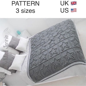 Crochet blanket pattern, Afghan pattern, Star Bobble stitch pattern
