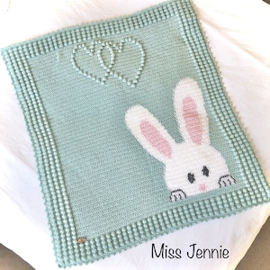 CROCHET PATTERN, Digital blanket pattern, Baby Blanket pattern, Bunny blanket pattern