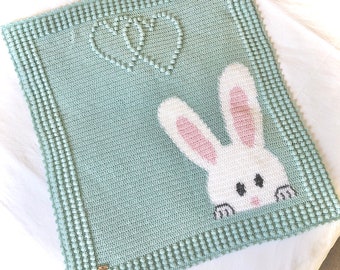 CROCHET PATTERN, Digital blanket pattern, Baby Blanket pattern, Bunny blanket pattern