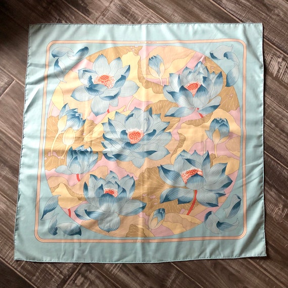 Vintage Hermes Fleurs De Lotus Scarf Hermes Scarf Vintage Hermes Made In France