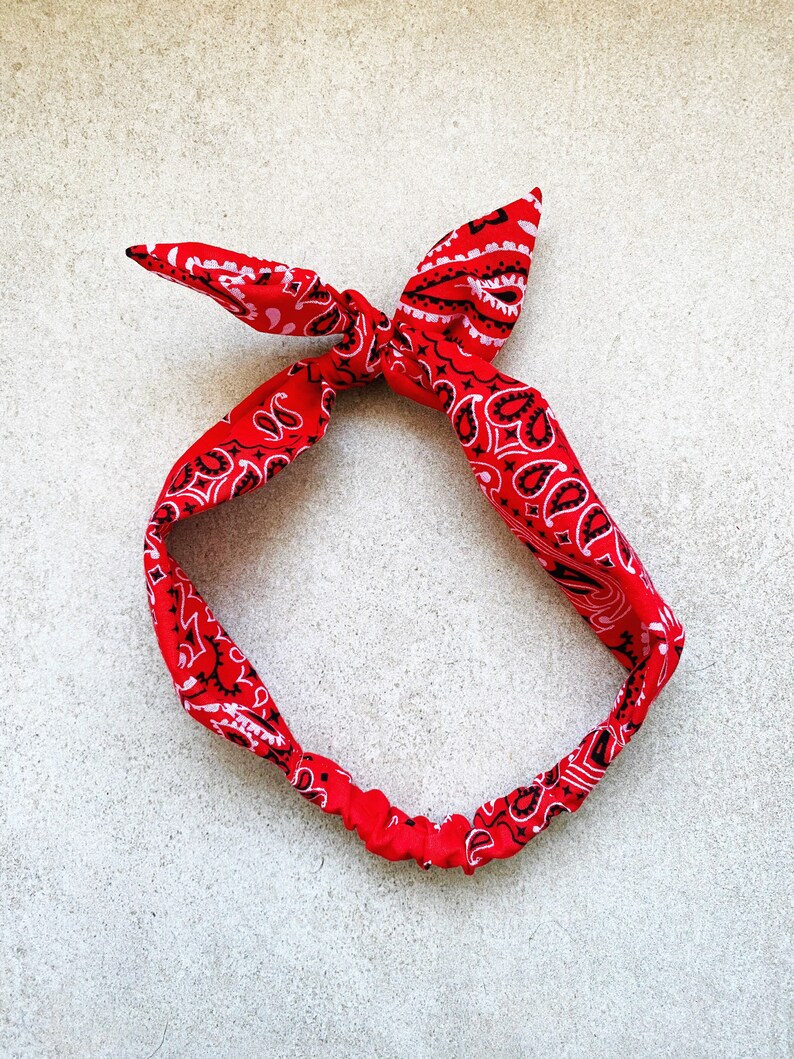 Red Bandana Headband Women's Paisley Hair Bandana Baby Etsy