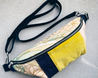 Vintage Patchwork Crossbody Bag, Vintage Floral Crossbody, Vintage Velvet Crossbody, Patchwork Sling Bag