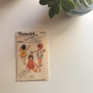 Vintage Patterns for Baby and Toddler Clothes, Vintage Sewing Patterns, Baby Clothes Patterns, Toddler Clothes Patterns Butterick 6682