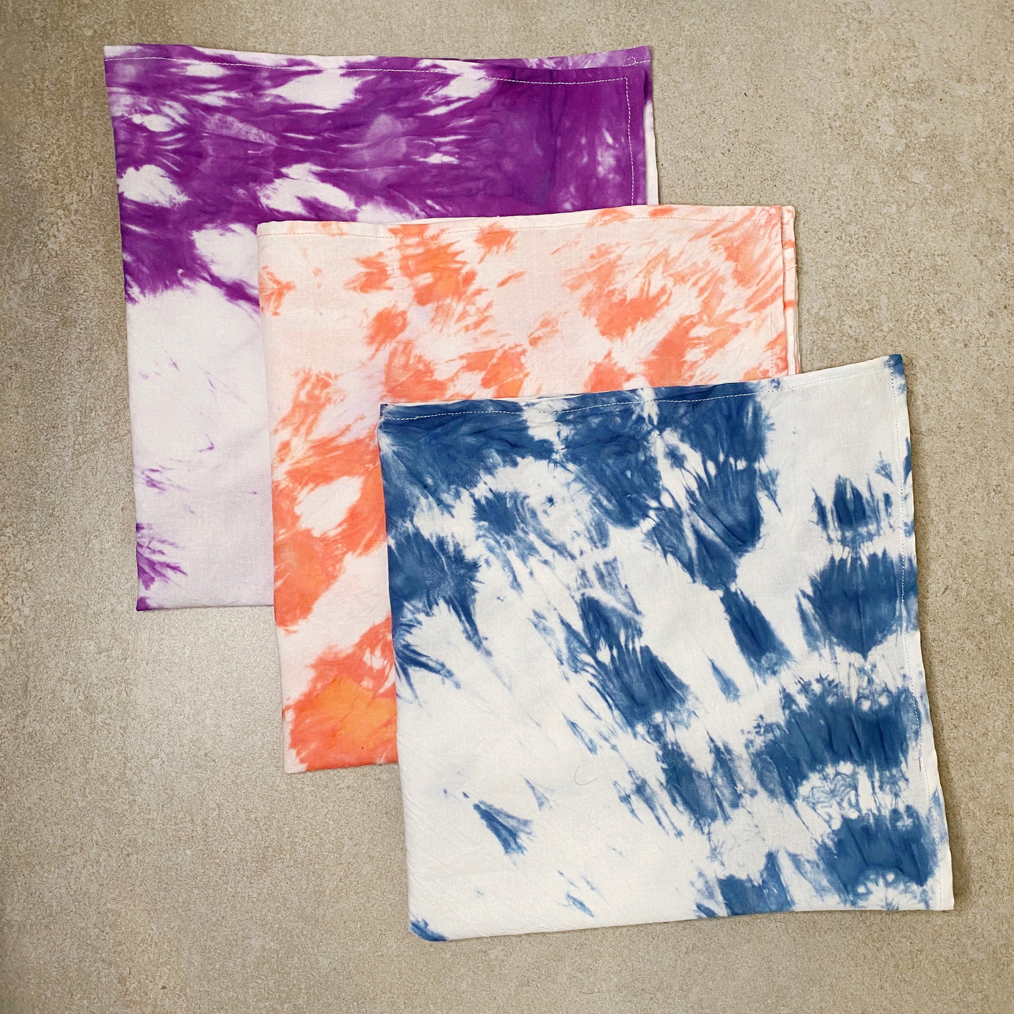 Handmade Shibori Tie Dye Bandanas Tie Dye Bandanas Made with Etsy
