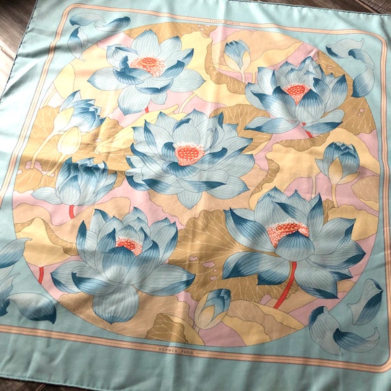 Vintage Hermes Fleurs De Lotus Scarf Hermes Scarf Vintage Hermes Made In France