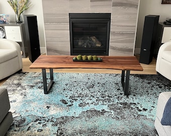 Live Edge Black Walnut Coffee Table, Custom table, Sustainable wood,  Walnut table, Steel legs, Reclaimed, Industrial table, Modern table