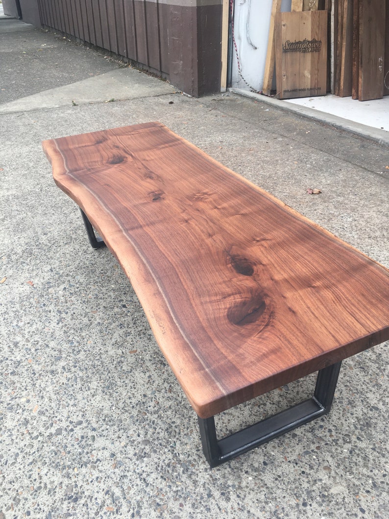 Live Edge Black Walnut Coffee Table, Custom table, Sustainable wood, Walnut table, Steel legs, Reclaimed, Industrial table, Modern table image 3