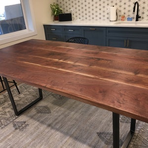 Black Walnut Dining Table, Steel leg walnut table, Modern dining table, Sustainable table, Reclaimed Wood, Industrial Table, Handmade table image 7