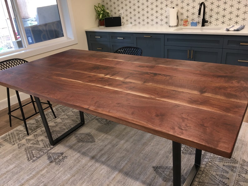 Black Walnut Dining Table, Steel leg walnut table, Modern dining table, Sustainable table, Reclaimed Wood, Industrial Table, Handmade table image 7