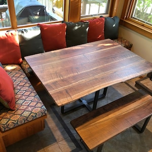 Black Walnut Dining Table, Steel leg walnut table, Modern dining table, Sustainable table, Reclaimed Wood, Industrial Table, Handmade table image 8