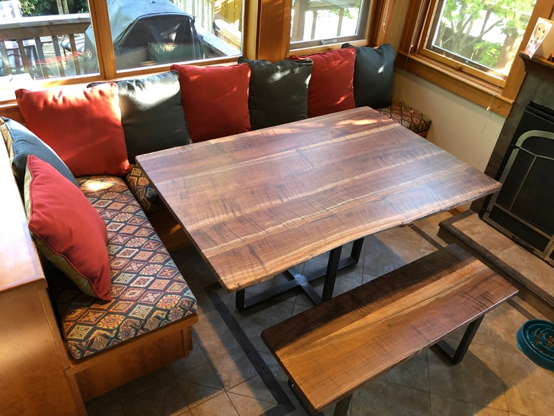 Black Walnut Dining Table, Steel leg walnut table, Modern dining table, Sustainable table, Reclaimed Wood, Industrial Table, Handmade table image 8