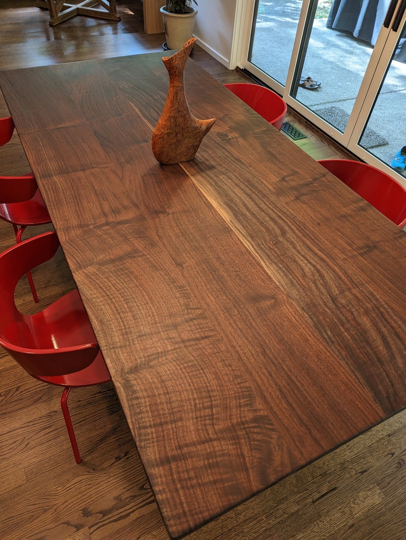 Black Walnut Dining Table, Steel leg walnut table, Modern dining table, Sustainable table, Reclaimed Wood, Industrial Table, Handmade table image 5