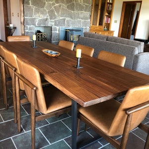 Black Walnut Dining Table, Steel leg walnut table, Modern dining table, Sustainable table, Reclaimed Wood, Industrial Table, Handmade table image 1