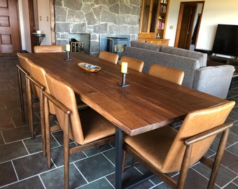 Black Walnut Dining Table, Steel leg walnut table, Modern dining table, Sustainable table, Reclaimed Wood, Industrial Table, Handmade table