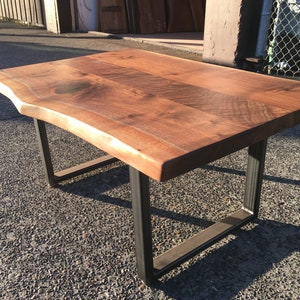 Live Edge Black Walnut Coffee Table, Custom table, Sustainable wood, Walnut table, Steel legs, Reclaimed, Industrial table, Modern table image 2
