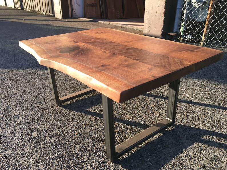 Live Edge Black Walnut Coffee Table, Custom table, Sustainable wood, Walnut table, Steel legs, Reclaimed, Industrial table, Modern table image 2