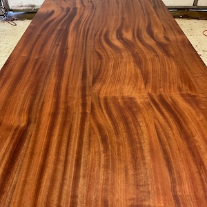Exotic Hardwood Sapele Dining Table With Steel U Legs, Handcrafted Solid Wood Dining Table, Modern Style Kitchen Table, Solid Wooden Table