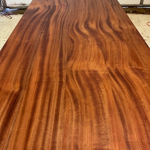 Exotic Hardwood Sapele Dining Table, Industrial table, Modern table, Sustainable wood, Custom dining table, Steel table leg, Exotic wood