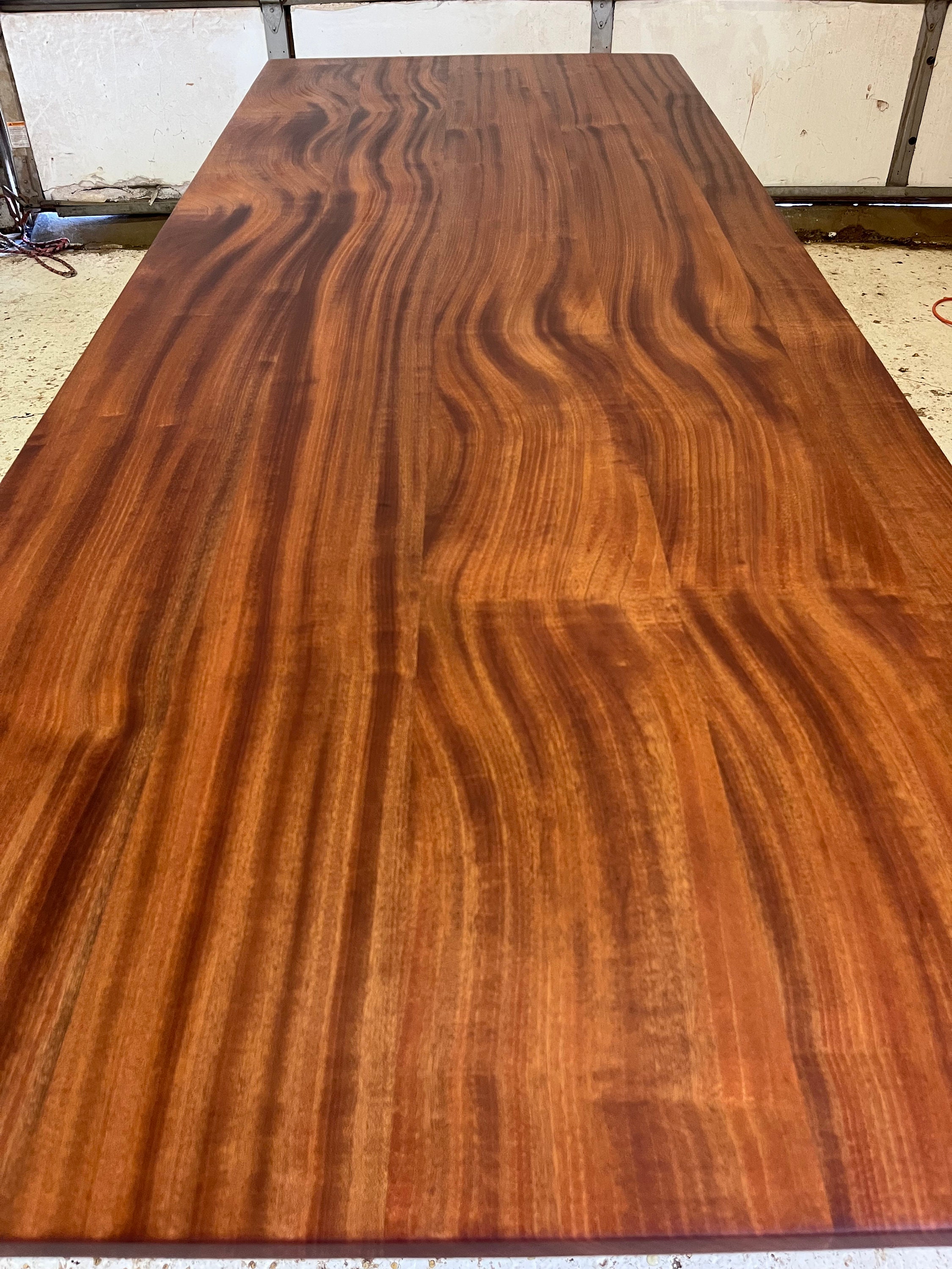 Exotic Hardwood Sapele Dining Table Industrial Table Modern