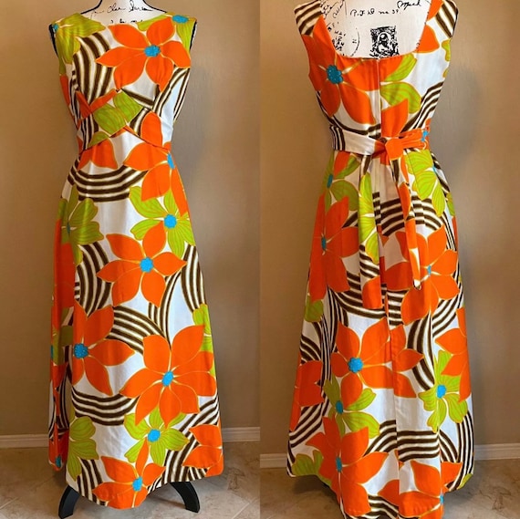Vintage Hawaiian Maxi Dress