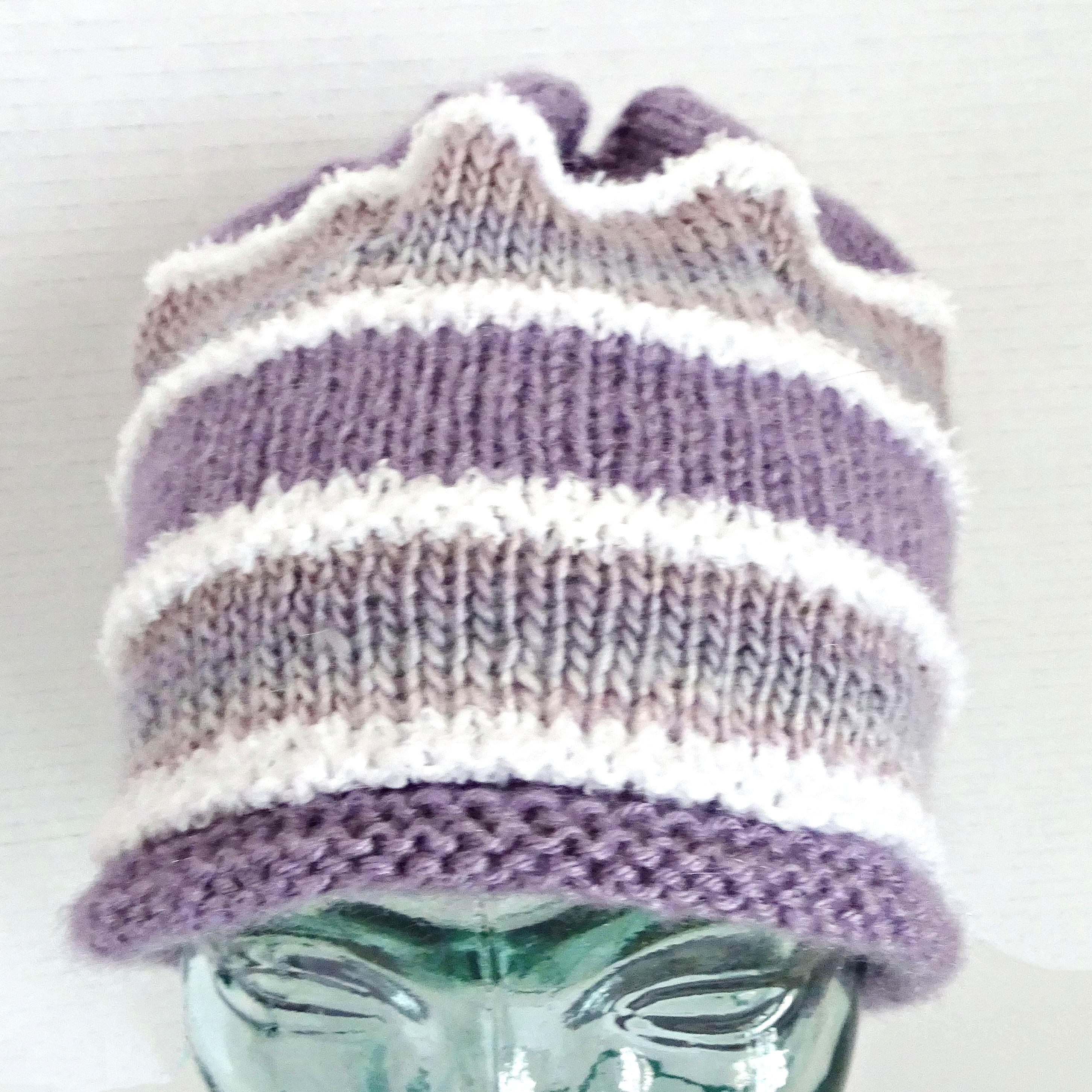 Handmade Purple Variegated Chunky‎ Knit Slouchy Beanie Chenille Winter Hat NEW A recent order completed commission for beanies for kiddos  main image 4