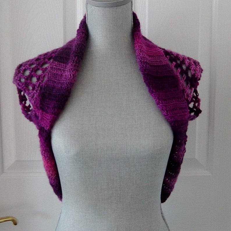 Purple Shrug Hand Crochet Shrug Jacket Adult Size Shoulder Etsy