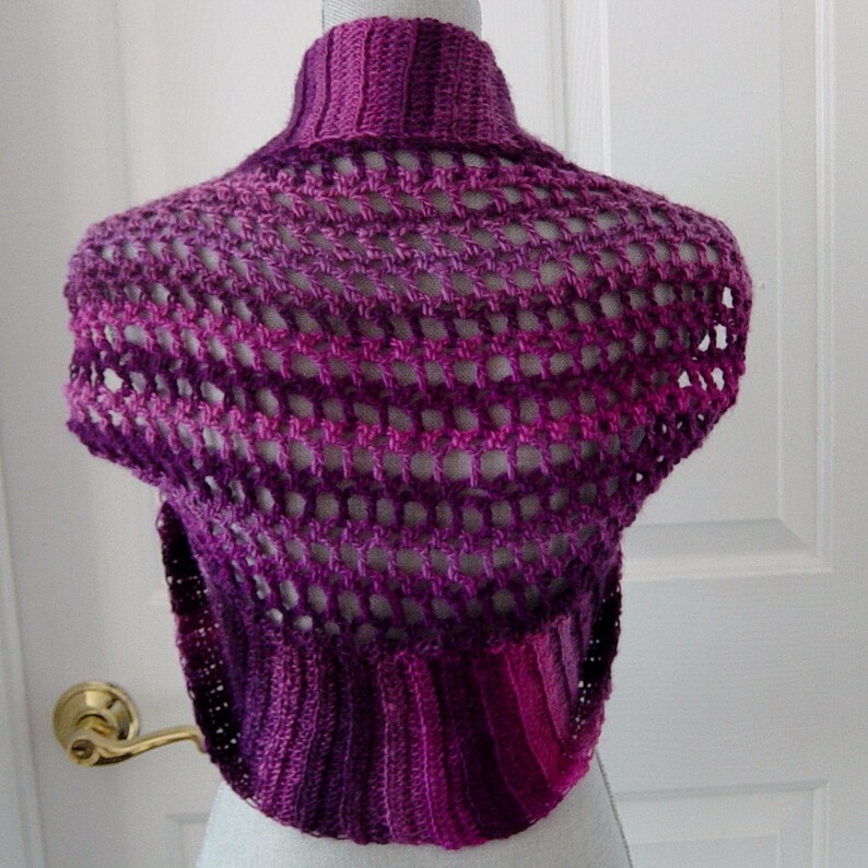 Purple Shrug Hand Crochet Shrug Jacket Adult Size Shoulder Etsy