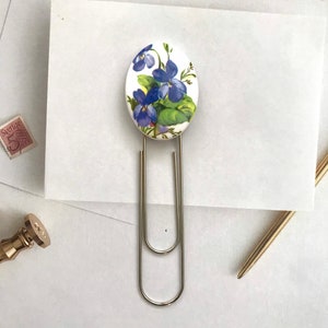 Peacock Blue Feather Bookmarks, Set of 3 Paperclip Bookmarks