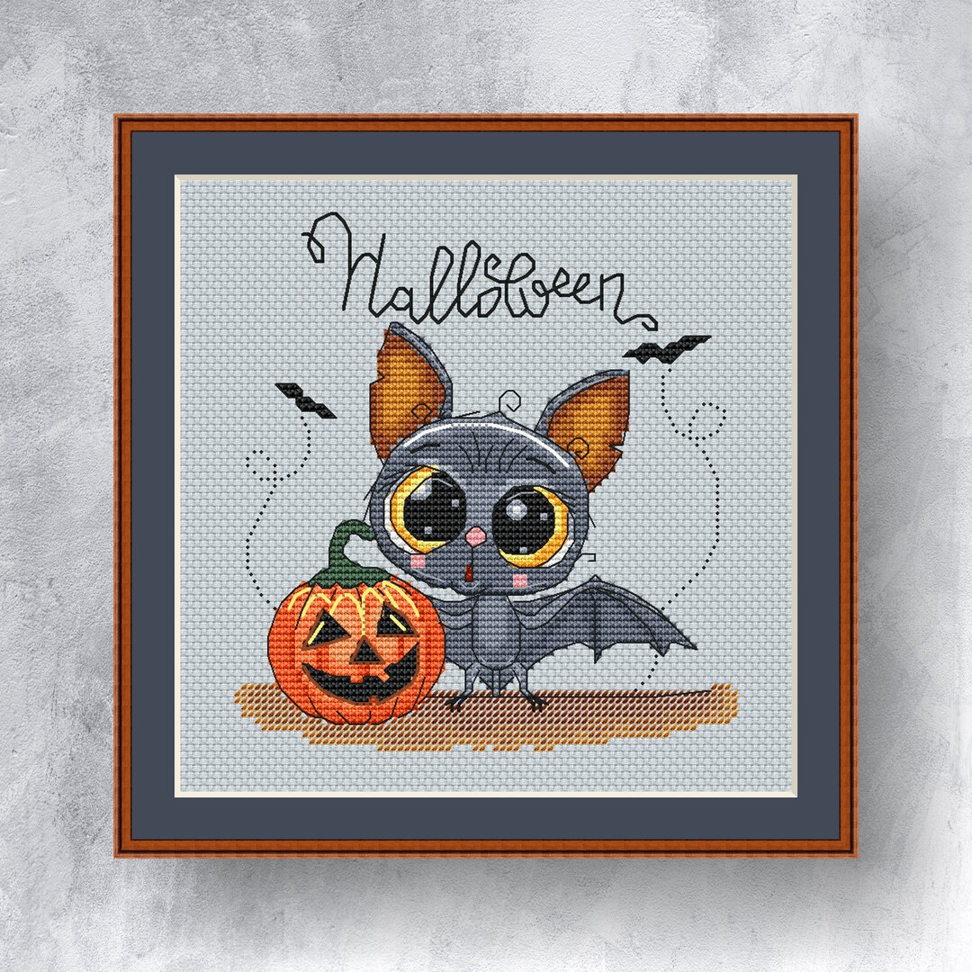 Bat Halloween Cross Stitch Pattern PDF Instant Download Cute Bat Cross ...