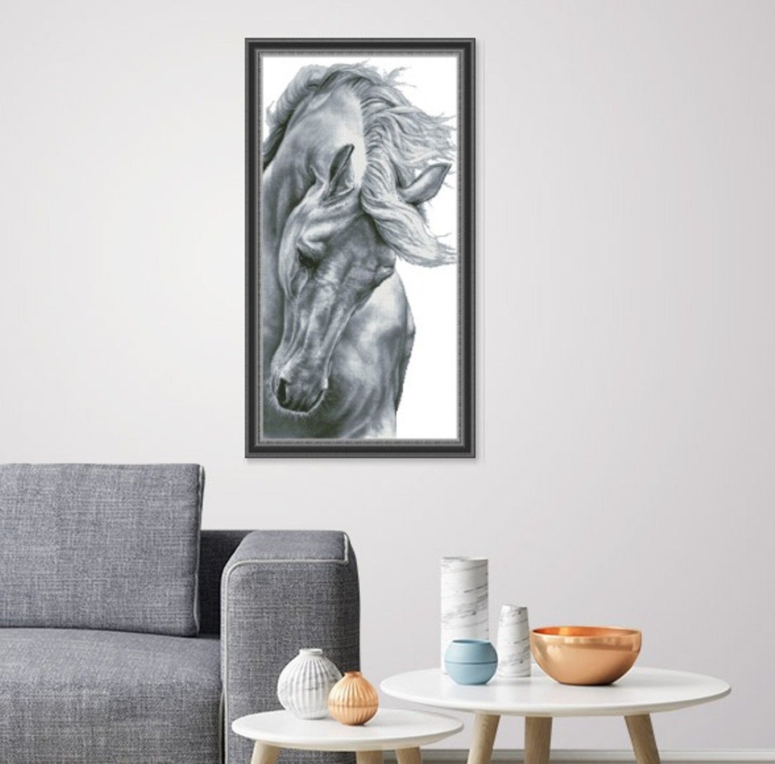 WHITE HORSE Cross Stitch Pattern PDF Instant Download Unic Horse Cross ...
