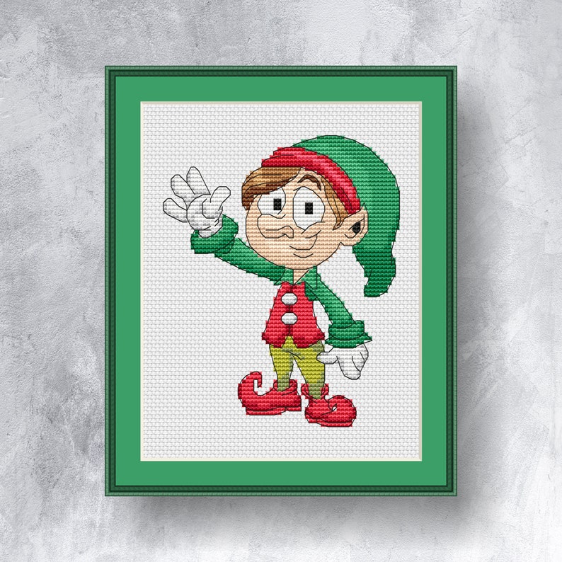 Christmas Elf Cross Stitch Pattern PDF Instant Download Happy  Etsy