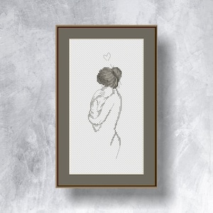 Moeder kruissteekpatroon Pdf instant download Moederliefde kruissteekkaart Vrouw en baby kruissteekgrafiek