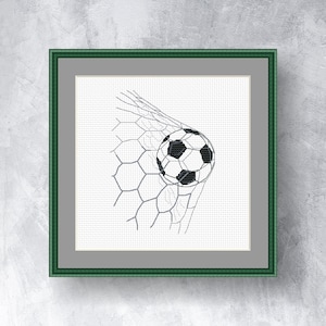 Patrón punto de cruz balón de fútbol Pdf descarga instantánea Cartas de gol gráfico punto de cruz Gráfico punto de cruz fútbol