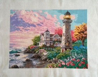 LIGHTHOUSE - Finished completed Cross Stitch