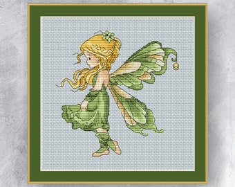 Mountain Fairy cross stitch pattern PDF instant download Small fairy counted cross stitch chart Little fairy graph