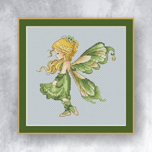 Fairy on Moon Counted Cross Stitch Pattern Etsy