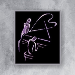 MUSIC counted cross stitch pattern PDF instant download Piano cross stitch chart Love music cross stitch graph Art pattern