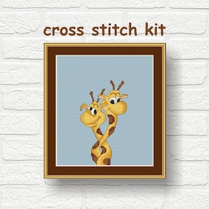 RIOLIS Giraffes Cross Stitch Kit - Animals Cross Stitching For Beginners & Advanced