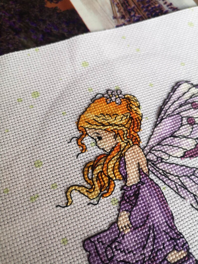 Purple Fairy Cross Stitch Pattern PDF Instant Download Cute Fairy Cross ...