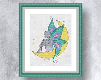 Moon Fairy Cross Stitch Chart PDF Digital Pattern - Etsy