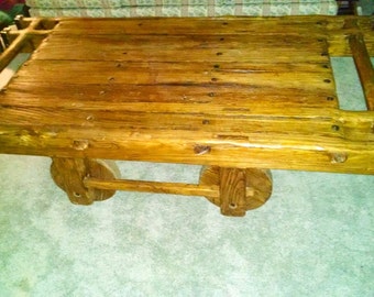 Vintage Industrial Wheeled Coffee Table